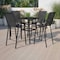 Flash Furniture 5 Piece Glass Bar Patio Table Set with 4 Barstools TLH-073H092H4-B-GG - alternate 1